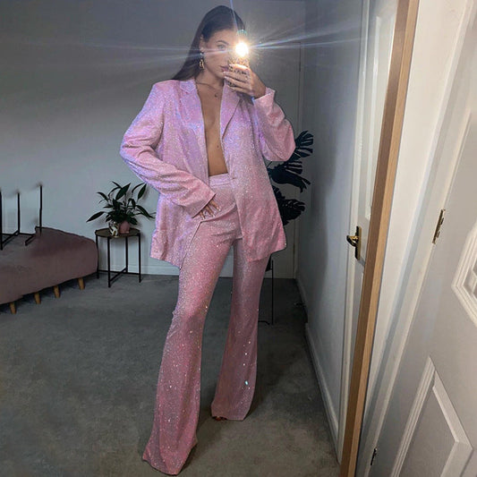 Kate - Glitter Suit Voor Vrouwen  - Roze en Zwart