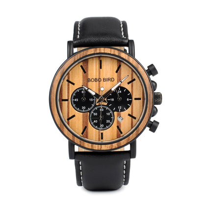 WoodChrono - Retro-Stijl Quartz Horloge