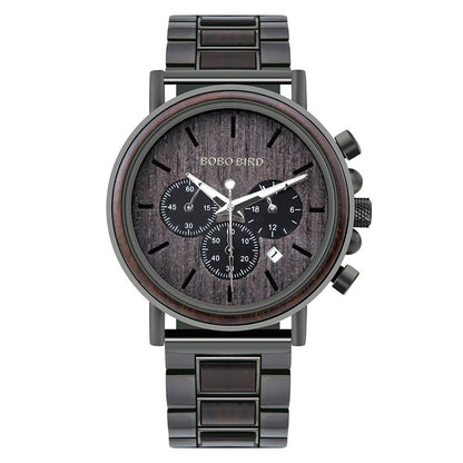 WoodChrono - Retro-Stijl Quartz Horloge