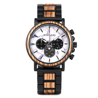 WoodChrono - Retro-Stijl Quartz Horloge