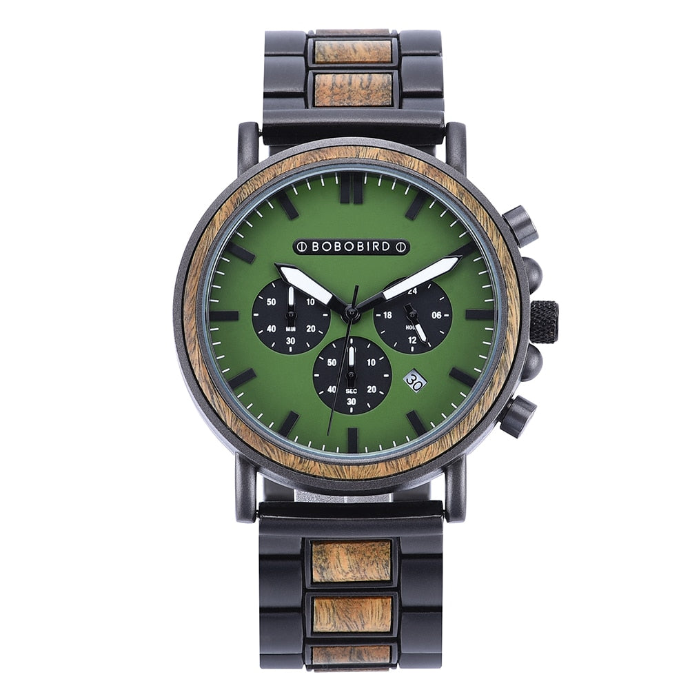 WoodChrono - Retro-Stijl Quartz Horloge