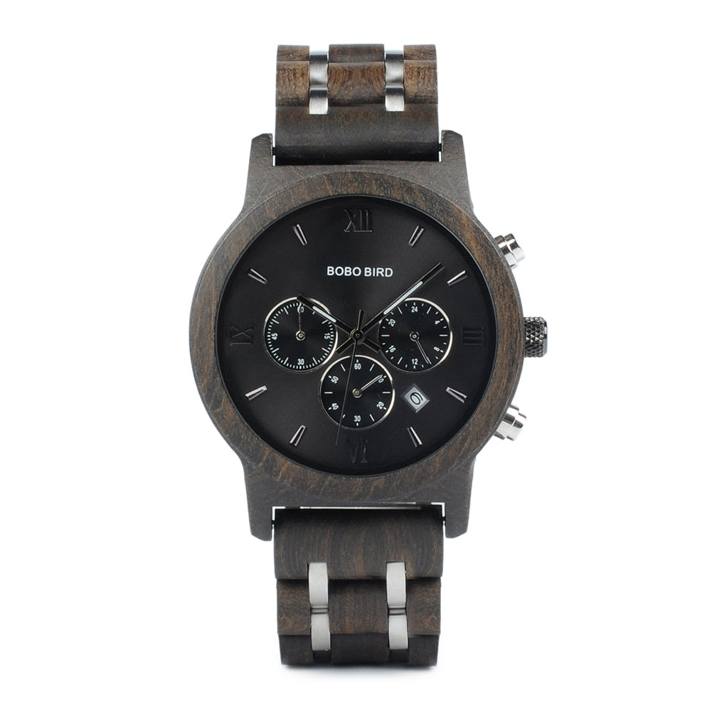 WoodChrono - Retro-Stijl Quartz Horloge