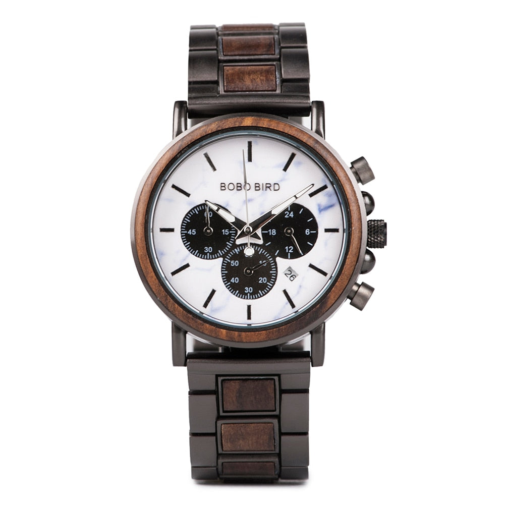 WoodChrono - Retro-Stijl Quartz Horloge