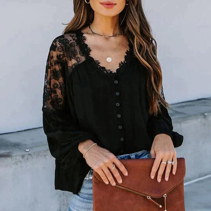 SARA - FLORAL LACE BLOUSE