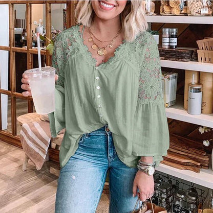 SARA - FLORAL LACE BLOUSE