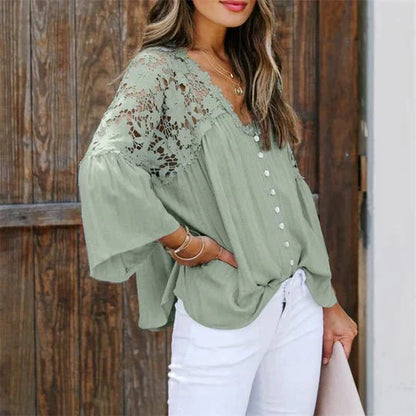 SARA - FLORAL LACE BLOUSE