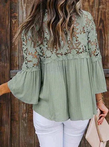 SARA - FLORAL LACE BLOUSE