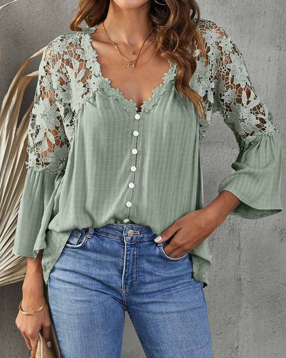 SARA - FLORAL LACE BLOUSE