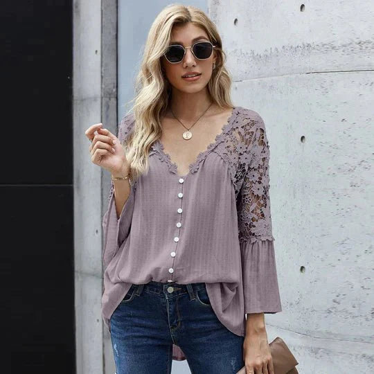 SARA - FLORAL LACE BLOUSE